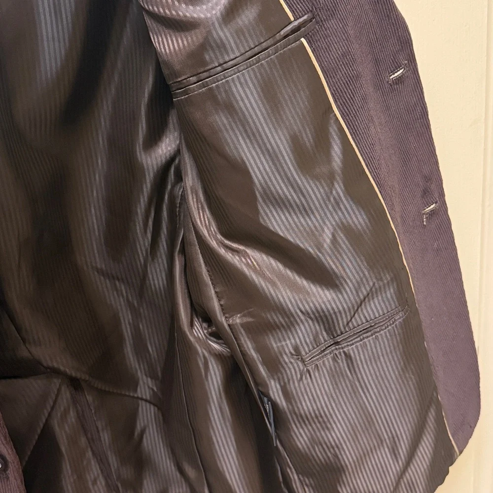 Adolfo Dark Brown Corduroy 100% Cotton Sport Coat Size 40 R
